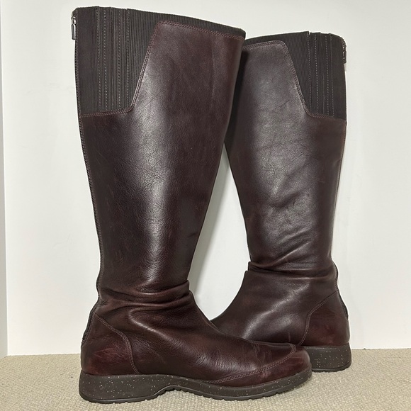 Teva Afton Womens Brown Leather w/Back Zip Tall Waterproof Riding Boots SZ US 10 - Picture 6 of 11